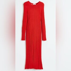 H&M Orange Ribbed Knit Dress